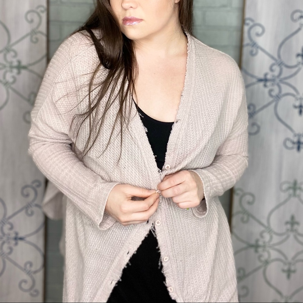 ‘Double Zero’ Blanket Cardigan Neutral Beige Size Medium
